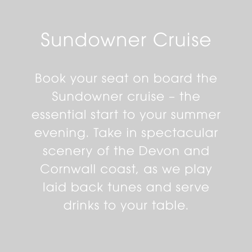 Plymouth Boat Trips - Sundowner Cruise Text