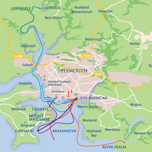 Plymouth Boat Trips Location map