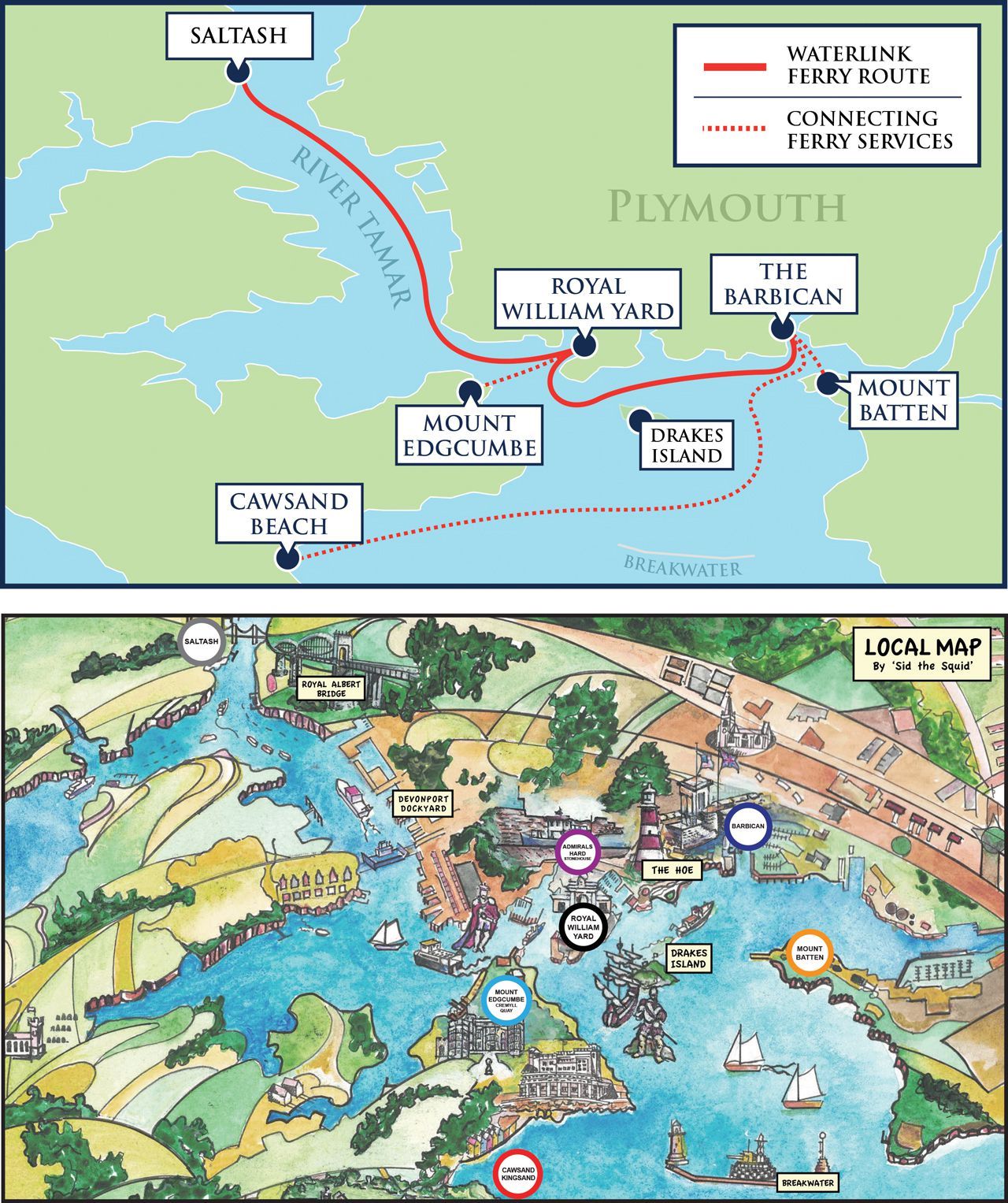 Plymouth Boat Trips Location map